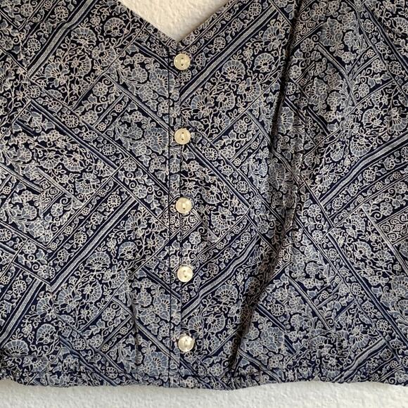 NWT American Eagle AEO Floral Crop Tank Top in Blue - Picture 3 of 7